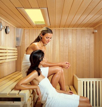 Modern infrared sauna interior